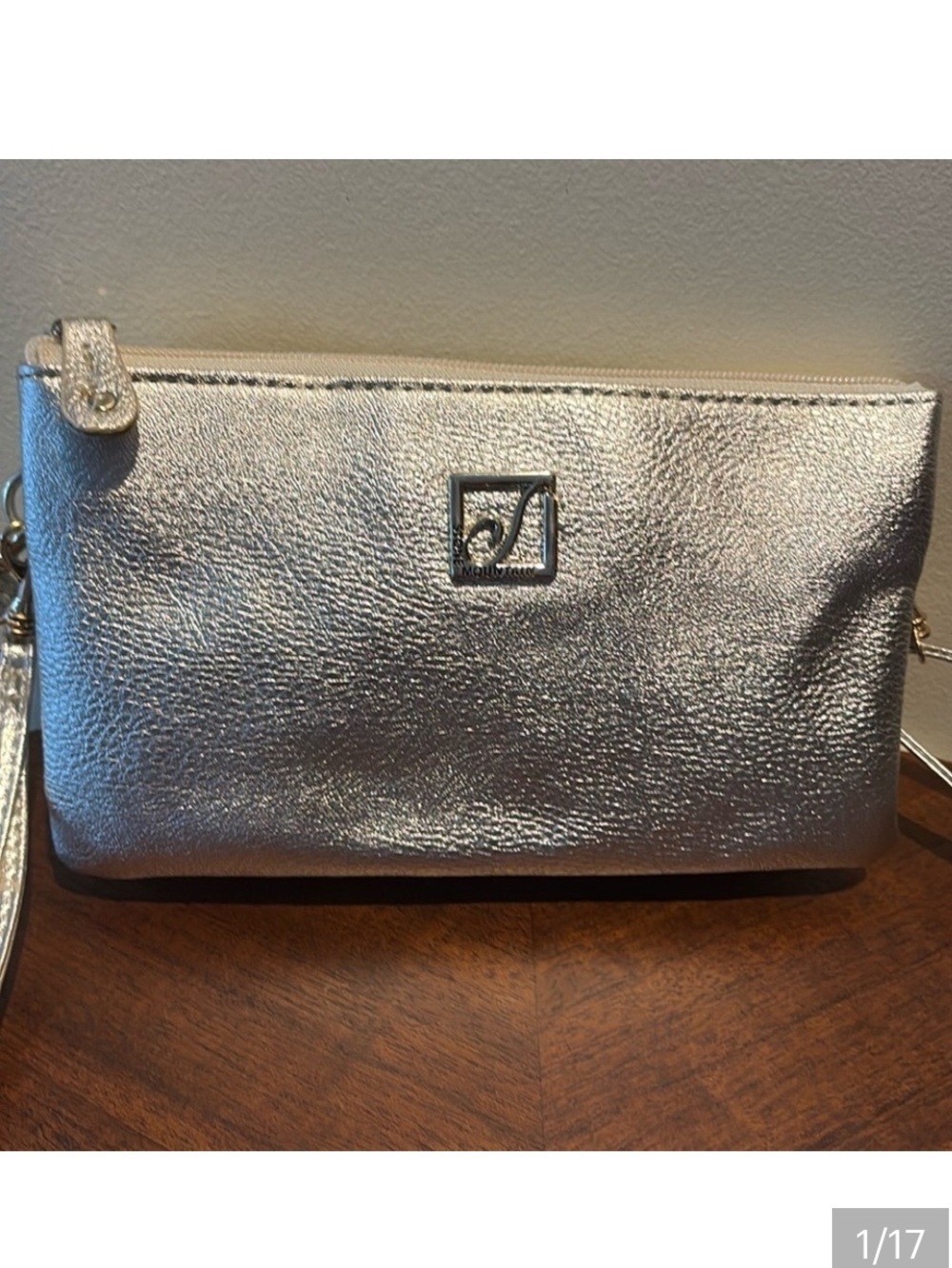 Stone Mountain  crossbody bag  Wristlet  gold metallic  GT HW 5 compartment NWOT